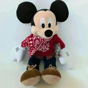 Disney Mickey Mouse 16” Holiday Plush 2015 Winter Christmas Plush Stuffed Animal